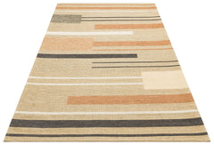 Hasır Görünümlü Kaymaz Renkli Dokuma Modern Kilim Halı