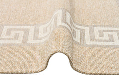 Hasır Görünümlü Kaymaz Renkli Dokuma Modern Kilim Halı