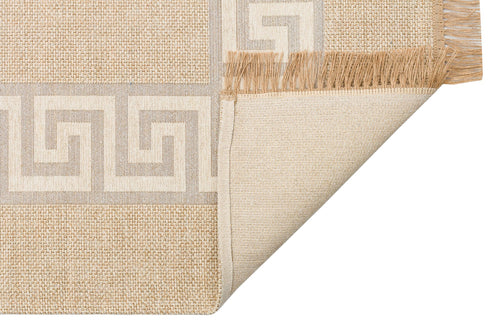 Hasır Görünümlü Kaymaz Renkli Dokuma Modern Kilim Halı