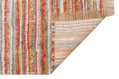 Hasır Görünümlü Kaymaz Renkli Dokuma Modern Kilim Halı