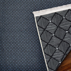 Gri Geometrik Modern Etnik Desenli Halı  | Makinada Yıkanabilir | Hav Toz Vermez | Leke Tutmayan | Kaymaz Taban | Dijital Makine Baskı | Salon Yolluk Mutfak Halısı