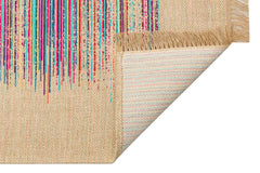 Hasır Görünümlü Kaymaz Renkli Dokuma Modern Kilim Halı