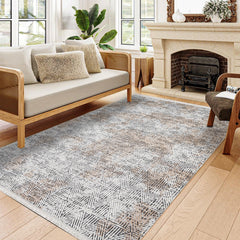 Alaia Krem Geometrik Polyester Makine Halısı