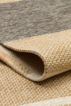 Hasır Görünümlü Kaymaz Renkli Dokuma Modern Kilim Halı