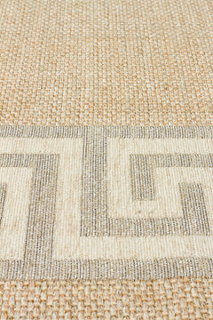 Hasır Görünümlü Kaymaz Renkli Dokuma Modern Kilim Halı