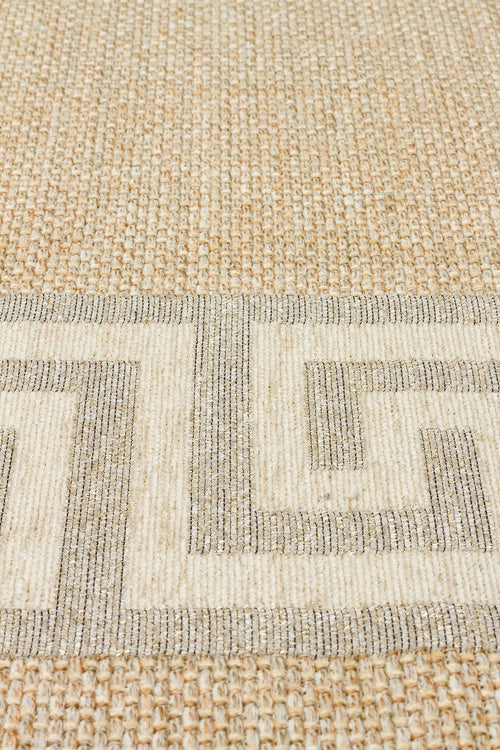 Hasır Görünümlü Kaymaz Renkli Dokuma Modern Kilim Halı