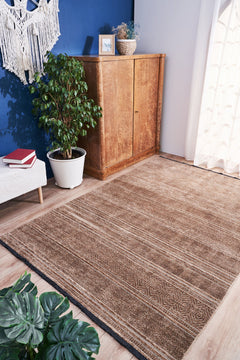 Halınet Sacramento Bej Geometrik Polyester Makine Halısı