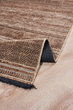 Halınet Sacramento Bej Geometrik Polyester Makine Halısı