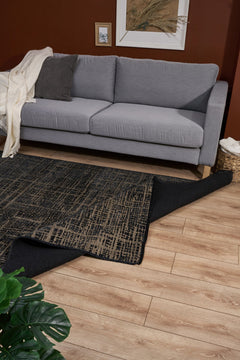 Halınet Miami Antrasit Geometrik Polyester Makine Halısı