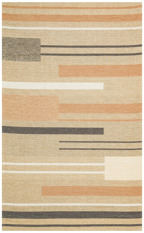 Hasır Görünümlü Kaymaz Renkli Dokuma Modern Kilim Halı