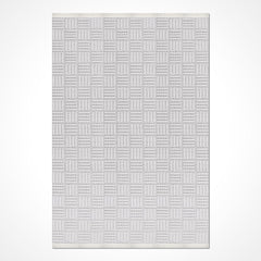 Beyaz Modern Polyester Makine Halısı