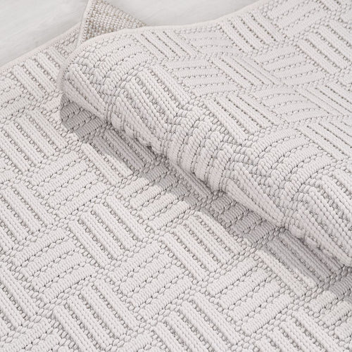 Beyaz Modern Polyester Makine Halısı