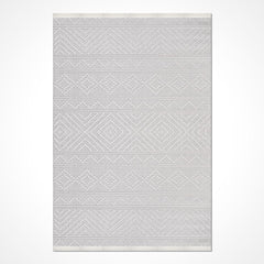Beyaz Modern Polyester Makine Halısı
