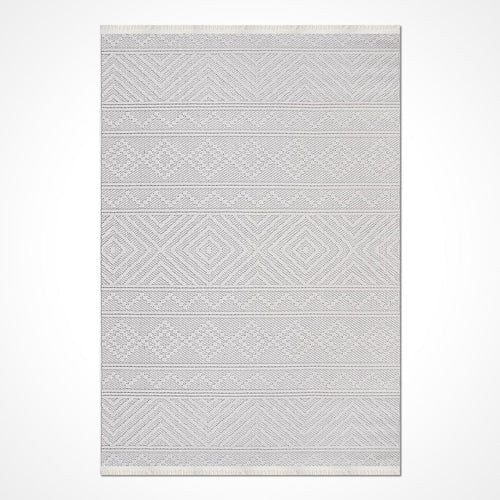 Beyaz Modern Polyester Makine Halısı