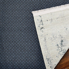 Gri Modern Modern Etnik Desenli Halı  | Makinada Yıkanabilir | Hav Toz Vermez | Leke Tutmayan | Kaymaz Taban | Dijital Makine Baskı | Salon Yolluk Mutfak Halısı