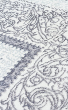 Anuradha Gri Çerçeveli Polyester Makine Halısı