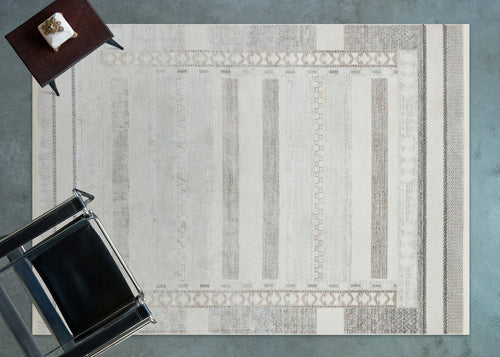 Gri Soyut Modern Etnik Desenli Halı  | Makinada Yıkanabilir | Hav Toz Vermez | Leke Tutmayan | Kaymaz Taban | Dijital Makine Baskı | Salon Yolluk Mutfak Halısı