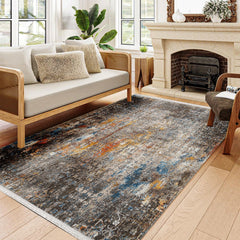 Collins Kahverengi Eskitme Degrade Polyester Makine Halısı