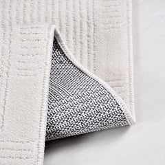 Beyaz Modern Polyester Makine Halısı