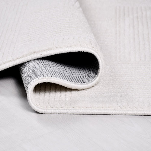 Beyaz Modern Polyester Makine Halısı