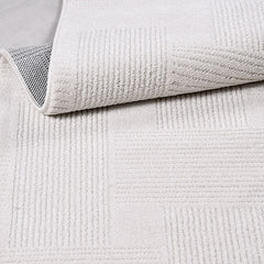 Beyaz Modern Polyester Makine Halısı