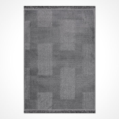 Gri Modern Polyester Makine Halısı