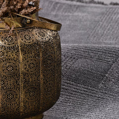 Gri Modern Polyester Makine Halısı