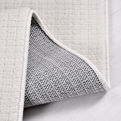 Beyaz Modern Polyester Makine Halısı