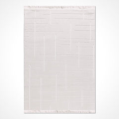 Beyaz Modern Polyester Makine Halısı