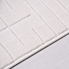 Beyaz Modern Polyester Makine Halısı