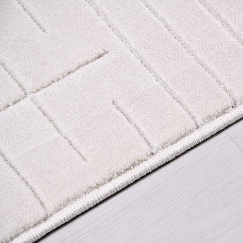 Beyaz Modern Polyester Makine Halısı