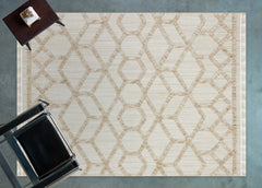 Bej Geometrik Modern Etnik Desenli Halı  | Makinada Yıkanabilir | Hav Toz Vermez | Leke Tutmayan | Kaymaz Taban | Dijital Makine Baskı | Salon Yolluk Mutfak Halısı