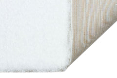 Seattle Beyaz Shaggy Polyester Makine Halısı Apex