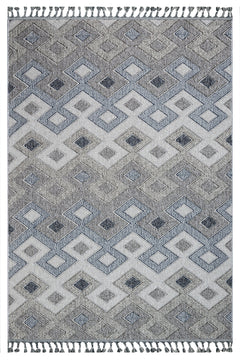 Aleah Gri Geometrik Polyester Makine Halısı