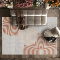 Geometrik Modern Pamuklu Yıkanabilir Dijital Baskılı Alan Halısı