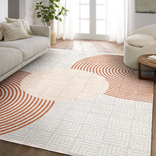 Geometrik Modern Pamuklu Yıkanabilir Dijital Baskılı Alan Halısı