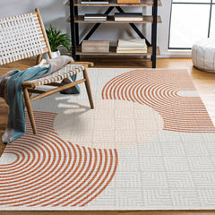 Geometrik Modern Pamuklu Yıkanabilir Dijital Baskılı Alan Halısı