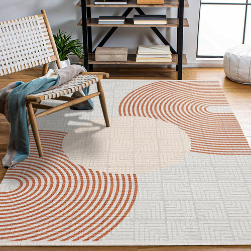 Geometrik Modern Pamuklu Yıkanabilir Dijital Baskılı Alan Halısı