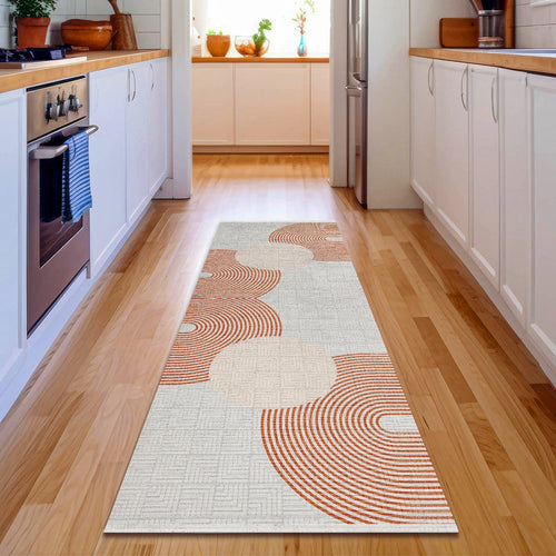 Geometrik Modern Pamuklu Yıkanabilir Dijital Baskılı Alan Halısı
