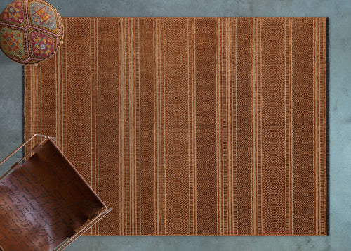 Halınet Atlanta Kiremit Geometrik Polyester Makine Halısı