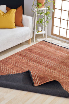 Halınet Atlanta Kiremit Geometrik Polyester Makine Halısı