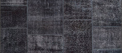 Winchester Siyah Patchwork Pamuk Dijital Baskı Dekoratif Halı Artloop