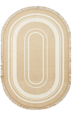 Hasır Görünümlü Kaymaz Renkli Dokuma Modern Kilim Halı
