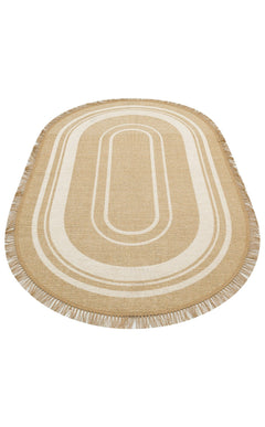 Hasır Görünümlü Kaymaz Renkli Dokuma Modern Kilim Halı