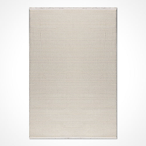 Krem Düz Polyester Makine Halısı
