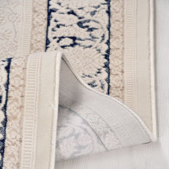 Krem Çerçeveli Polyester Makine Halısı