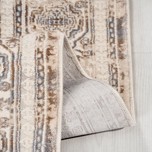 Kahverengi Çerçeveli Polyester Makine Halısı