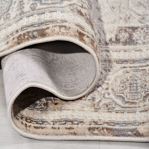 Kahverengi Çerçeveli Polyester Makine Halısı
