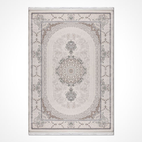 Krem Göbekli Polyester Makine Halısı