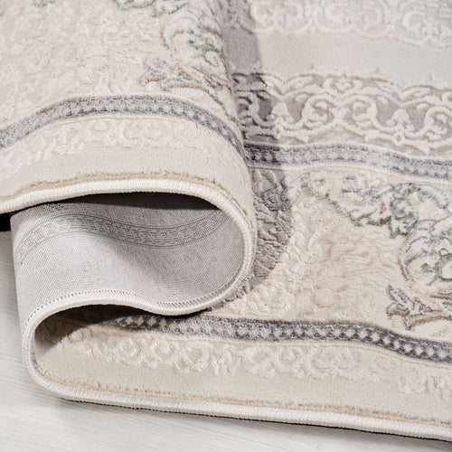 Krem Göbekli Polyester Makine Halısı